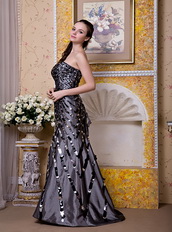 Black Strapless Sequins Decorate Purchase Prom Dress Online Inexpensive