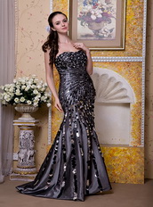 Black Strapless Sequins Decorate Purchase Prom Dress Online Inexpensive