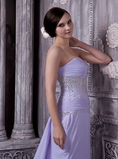 Beaded Lavender Chiffon Prom Dress With Sexy Side Split Inexpensive