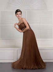 Brown A-line Sweetheart Ruch Skirt Evening Dress For Women Wear Inexpensive