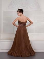 Brown A-line Sweetheart Ruch Skirt Evening Dress For Women Wear Inexpensive