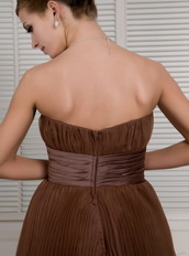 Brown A-line Sweetheart Ruch Skirt Evening Dress For Women Wear Inexpensive