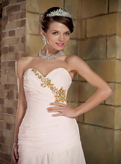 Sweetheart Light Pink Chiffon Beading Emberllish Prom Dress Maryland Inexpensive