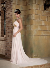 Sweetheart Light Pink Chiffon Beading Emberllish Prom Dress Maryland Inexpensive