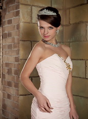 Sweetheart Light Pink Chiffon Beading Emberllish Prom Dress Maryland Inexpensive