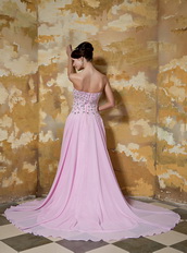 Rose Pink Empire Sweetheart Beading Celebrity Dress Made by Chiffon Inexpensive