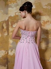 Rose Pink Empire Sweetheart Beading Celebrity Dress Made by Chiffon Inexpensive