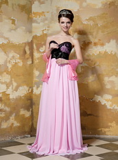 Sweetheart Pink and Black Prom Dress Quality With Low Price Inexpensive