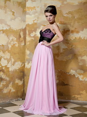 Sweetheart Pink and Black Prom Dress Quality With Low Price Inexpensive