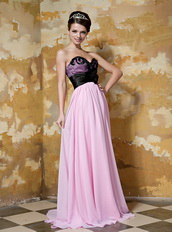 Sweetheart Pink and Black Prom Dress Quality With Low Price Inexpensive