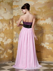 Sweetheart Pink and Black Prom Dress Quality With Low Price Inexpensive