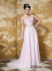 2014 Stylish Empire Sweetheart Chiffon Prom Dress Light Pink Inexpensive