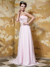 2014 Stylish Empire Sweetheart Chiffon Prom Dress Light Pink Inexpensive