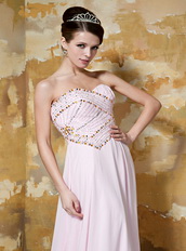 2014 Stylish Empire Sweetheart Chiffon Prom Dress Light Pink Inexpensive