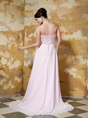 2014 Stylish Empire Sweetheart Chiffon Prom Dress Light Pink Inexpensive