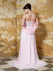 2014 Stylish Empire Sweetheart Chiffon Prom Dress Light Pink Inexpensive