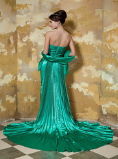 Green Strapless Side Split Sexy Prom Dress For Lady Wear Inexpensive