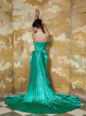 Green Strapless Side Split Sexy Prom Dress For Lady Wear Inexpensive