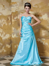 Sweetheart Floor-length Aqua Blue Taffeta Beading Party Dress Cheap Inexpensive