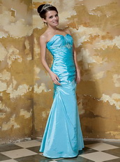 Sweetheart Floor-length Aqua Blue Taffeta Beading Party Dress Cheap Inexpensive