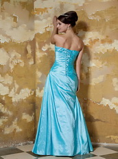 Sweetheart Floor-length Aqua Blue Taffeta Beading Party Dress Cheap Inexpensive