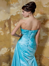 Sweetheart Floor-length Aqua Blue Taffeta Beading Party Dress Cheap Inexpensive