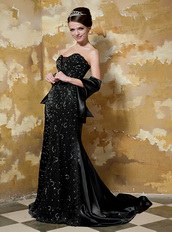 Black Sweetheart Beadings Emberllishments Formal Evening Dress Elegant Inexpensive