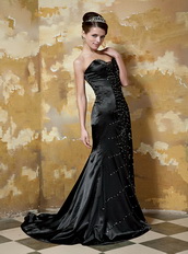 Black Sweetheart Beadings Emberllishments Formal Evening Dress Elegant Inexpensive