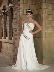 Column Sweetheart Court Train Chiffon Cache Prom Dress Designer Inexpensive