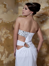 Column Strapless White Chiffon Prom Cheap Dress Illinois Stores Inexpensive