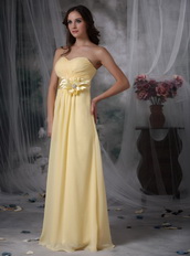 Nice Long Skirt Chiffon Yellow Prom Dress Brand New Hot Inexpensive