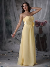 Nice Long Skirt Chiffon Yellow Prom Dress Brand New Hot Inexpensive