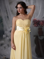 Nice Long Skirt Chiffon Yellow Prom Dress Brand New Hot Inexpensive