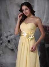 Nice Long Skirt Chiffon Yellow Prom Dress Brand New Hot Inexpensive