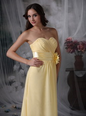 Nice Long Skirt Chiffon Yellow Prom Dress Brand New Hot Inexpensive