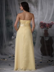 Nice Long Skirt Chiffon Yellow Prom Dress Brand New Hot Inexpensive