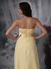 Nice Long Skirt Chiffon Yellow Prom Dress Brand New Hot Inexpensive