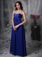 Empire Waist Maternity Prom Dress Royal Blue Chiffon Inexpensive