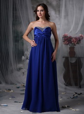 Empire Waist Maternity Prom Dress Royal Blue Chiffon Inexpensive