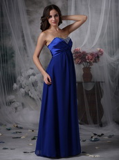 Empire Waist Maternity Prom Dress Royal Blue Chiffon Inexpensive