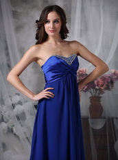 Empire Waist Maternity Prom Dress Royal Blue Chiffon Inexpensive