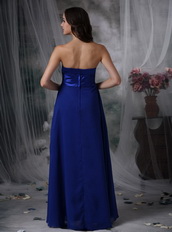 Empire Waist Maternity Prom Dress Royal Blue Chiffon Inexpensive