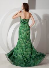 Unique Sweetheart Peafowl Printed 2014 Best Prom Dress