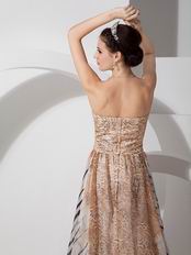 2014 New Arrival Leopard With Zebra Special Fabric Prom Dress