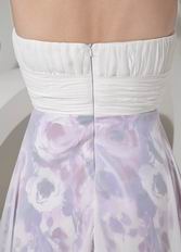 Elegant Sweetheart Ruched White Printed Dress For Prom Wear