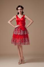 Red Corset Back Sequined Short Prom Dress For Sale