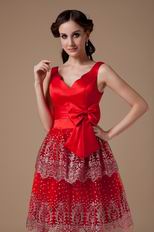 Red Corset Back Sequined Short Prom Dress For Sale