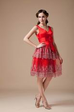 Red Corset Back Sequined Short Prom Dress For Sale