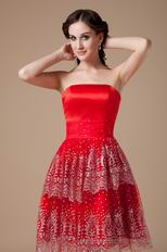 Sequined Red Short Dress For 2014 Spring Prom Party