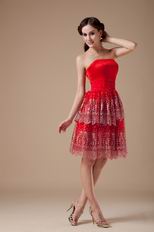 Sequined Red Short Dress For 2014 Spring Prom Party